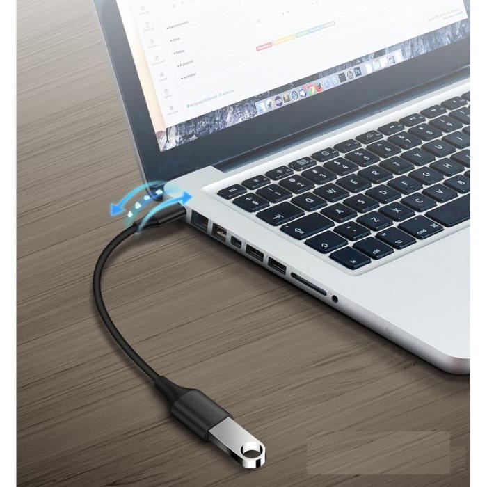 MOSWAG Adaptateur USB C Mâle Vers USB C Femelle, Avec Charge De 60 W