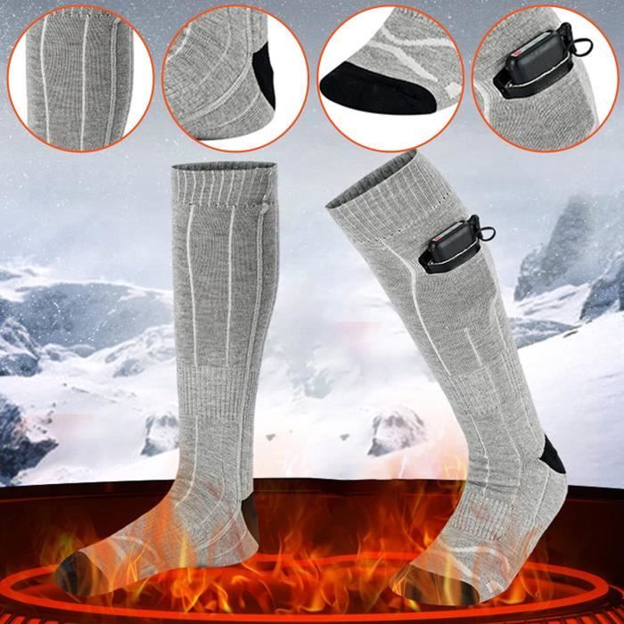 1 paire de chaussettes chauffantes avec batterie électrique rechargeable  pour hommes femmes chauffe-pieds thermiques