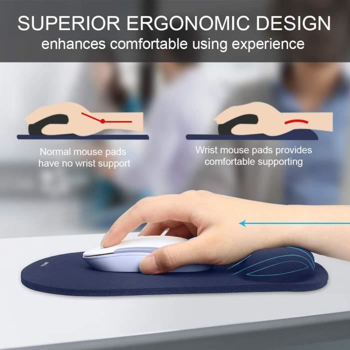 Tapis de souris avec repose poignet inclus