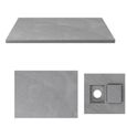 Receveur à poser en matériaux composite SMC - Finition ardoise gris - 90x120cm - ROCK 2 GREY 90-2