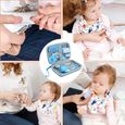 Trousse de soin bebe,Kit de Soin pour Bébé 12 pcs,Bébé set de soin Naissance Set de Toilette avec un Thermomètre-Bleu-2
