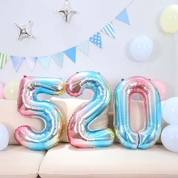 Ballons De 40 Pouces Avec Chiffre 11 Arc-En-Ciel Pour Fille - 11 Ballons De 40 Pouces Avec Chiffre 11 Arc-En-Ciel Pour Fille - 11