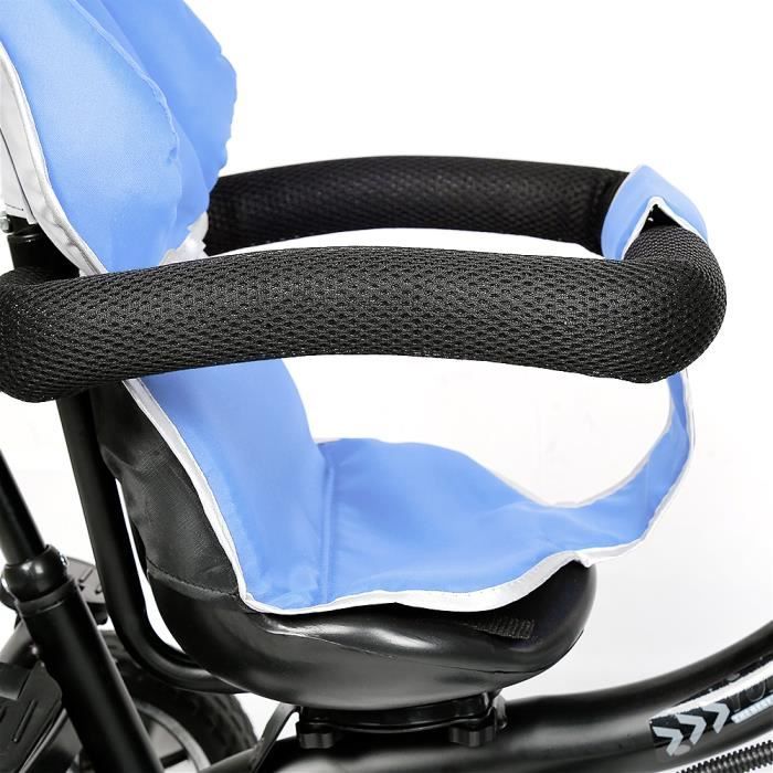 Tricycle évolutif 2 En 1 MAYMAR – Poussette Et Tricycle Pour Bébé 1-5 Ans, Avec Pare-soleil, Freins Et Poignée Directionnelle (Bleu)