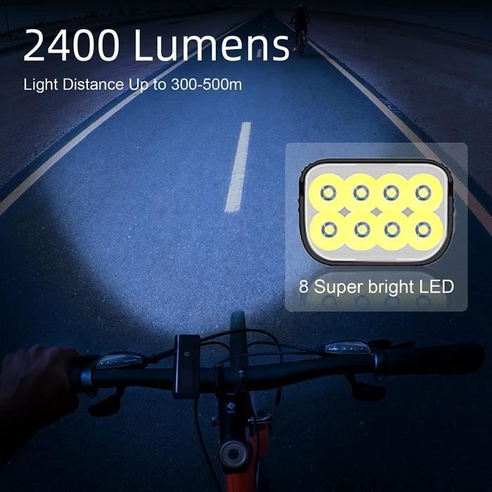 Lumière Vélo LED Puissantes,Éclairage Vélo Avant et Arrière USB  Rechargeable,Étanche Lampe Velo Avant,avec Sonnette Vélo,Multi[21] -  Cdiscount Sport