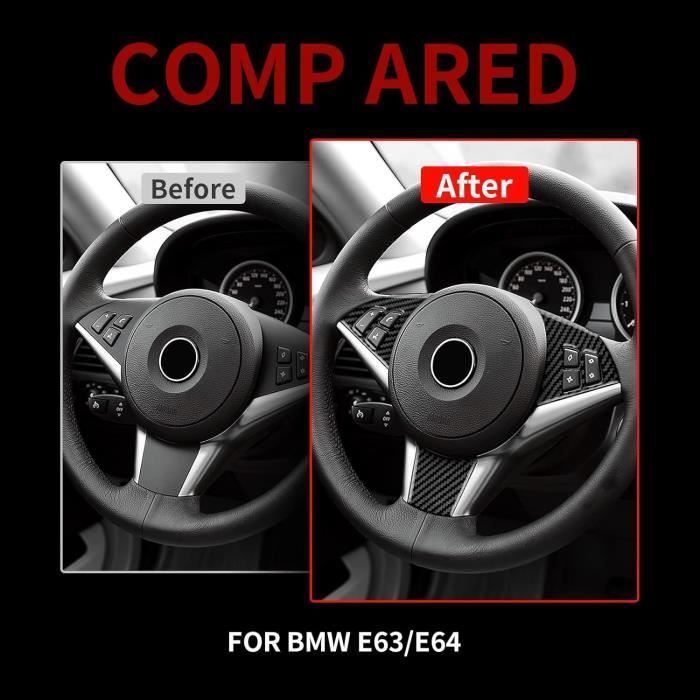 Volant BMW Série 5/6 E60 E61 E63 E64 (M5 M6) - Reconditionné Carbone & Cuir Italien - Multifonction