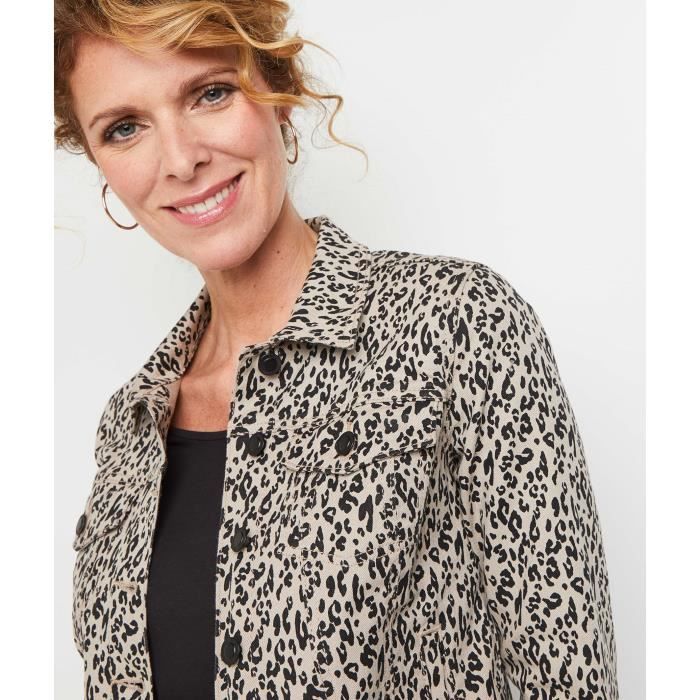 Blouson jean leopard outlet