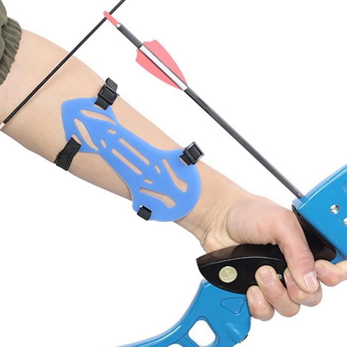 Zer One Protège-Bras Tir à L'Arc - Nylon Réglable - Pour Classique Et Chasse - Noir - Sécurité Et Confort