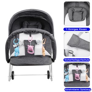 LADIDA Transat Bébé Rembourré Peluche Vibrations Mélodies Bruit Blanc Marron - 0m+
