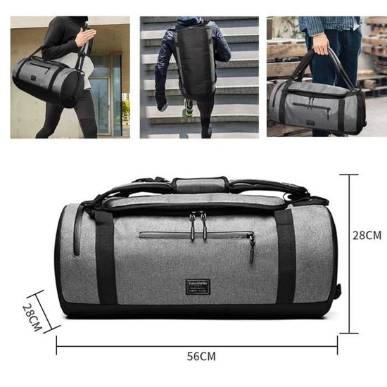 Grand Sac De Voyage Sport Argos 60-100L - Gris Roulettes Et Poignée - Occasion