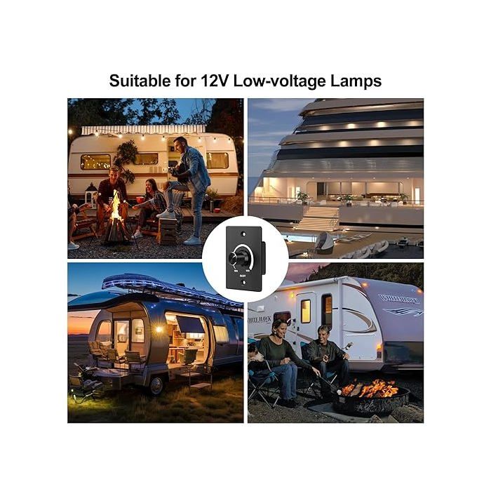 Variateur De Lumière LED PWM 12V 5A - Dimmer Rotatif Sans Scintillement Pour Camping-Car, Bateau, Maison