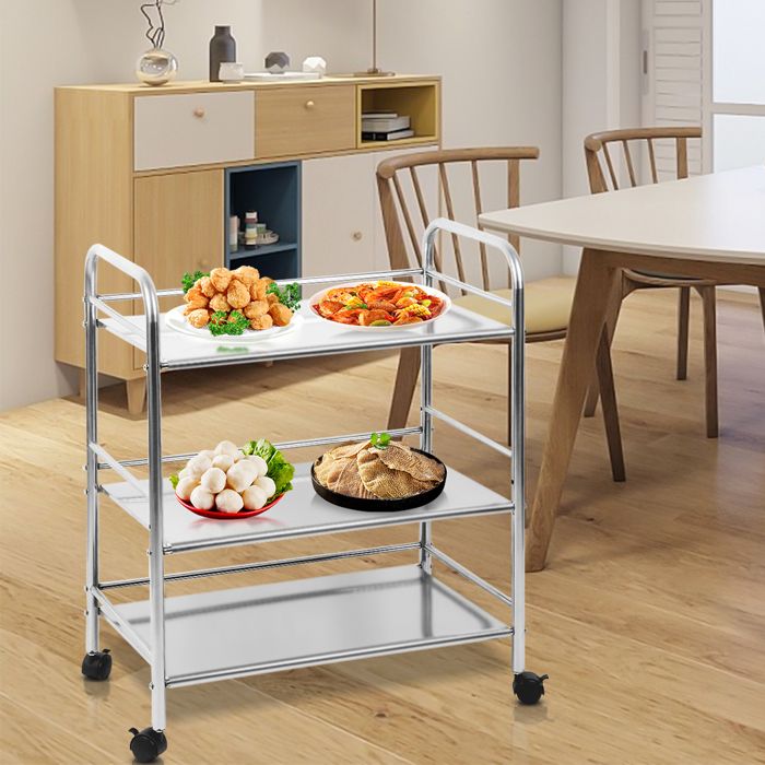 Desserte à Roulettes - VEVOR - 95,3 x 50 x 95,8 cm,Charge maximale 204,1 kg, Acier inoxydable,Avec 6 crochets - Bricolage Desserte à Roulettes - VEVOR - 95,3 x 50 x 95,8 cm,Charge maximale 204,1 kg, Acier inoxydable,Avec 6 crochets - Bricolage