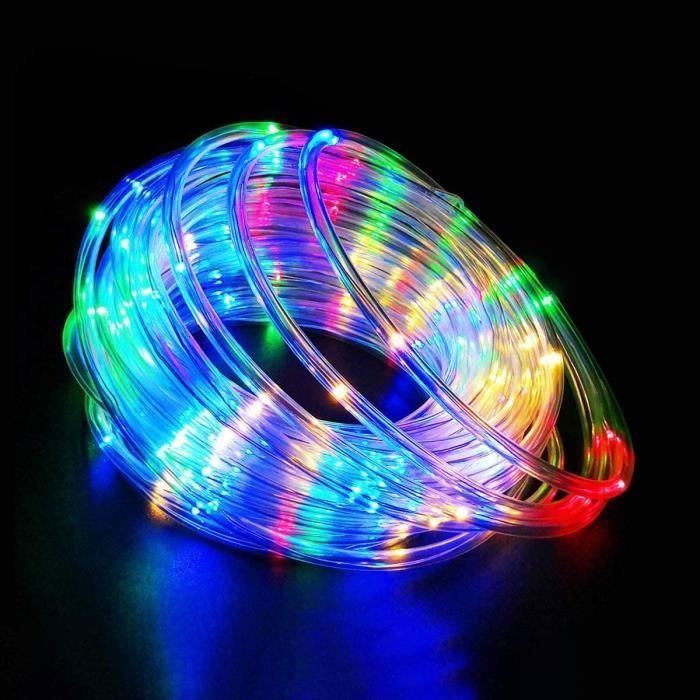 Guirlande lumineuse extérieur tube 18m 324 LED multicolore 8 jeux de  lumière - RETIF