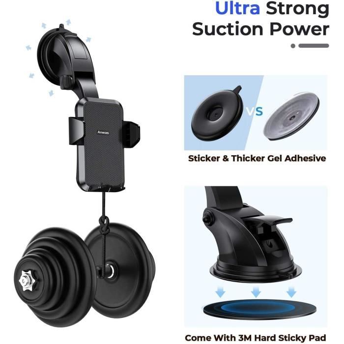 TELEPHONE PORTABLE Support Telephone Voiture Ventouse, Anwas 4 en