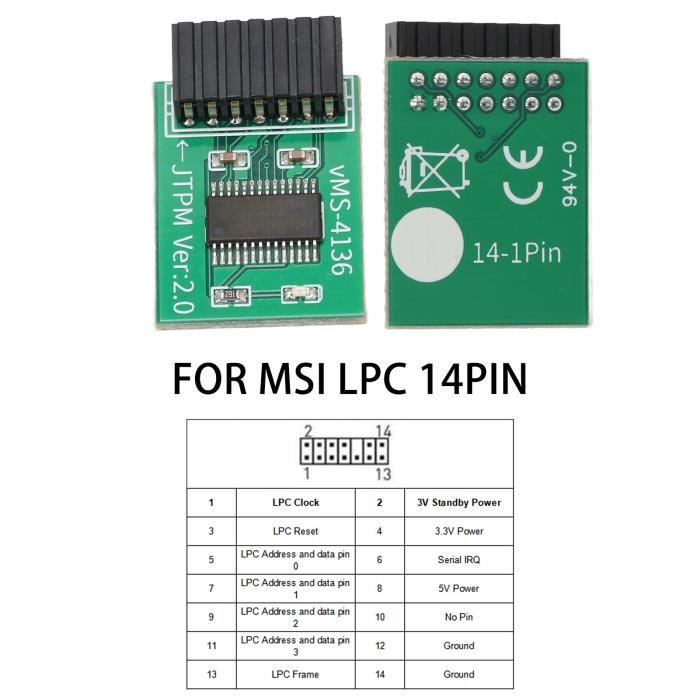 Module TPM 2.0 GIGABYTE Pour Cartes Mères Intel 400/300 Series Et AMD B