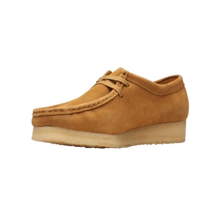 Baskets Femme CLARKS WALLABEE Marron Talon plat Cuir Bout rond Marron Cdiscount Chaussures