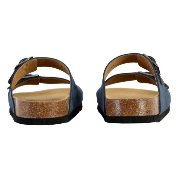 Sandales Scholl Julien Bleu Marine Homme Cuir Boucle de
