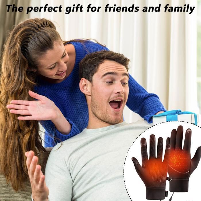 Gants Chauffants USB Pour Ski Et Hiver - Mitaines Tactiles Avec Poignet élastique - Température Réglable - Pour Sports D'hiver Et Activités Extérieures - 7