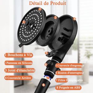 Pommeau De Douche Anti-calcaire Magichome - Filtre En Coton 99% - Économiseur D'eau Réutilisable