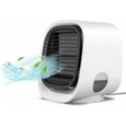 Blanc Mini Climatiseur Mobile, Refroidisseur d'aire 3 en 1 Ventilateur Climatiseur 3 Vitesses Climatiseur Portable Perso Étiquette