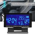 Horloge de voiture numérique thermomètre de voiture hygromètre voltmètre de véhicule avec prévisions météorologiques-0