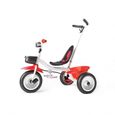 Tricycle pour enfants Laizere® Rouge et Blanc - 2 en 1 avec pédales et panier de rangement - 18 mois à 6 ans-0