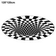 BIR18822-SURENHAP - Tapis rond 3D - Tapis décoratif Illusion d'optique 3D - 120 * 120cm  456456-0
