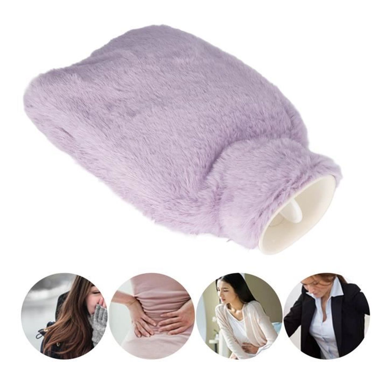 Grande Bouteille D'eau Chaude Avec Housse En Fausse Fourrure, Chauffe-mains Réutilisable, Sac D'eau Chaude Portable, Bouteille D'eau Chaude Pour Les Mains Et Les Pieds, Pour Filles