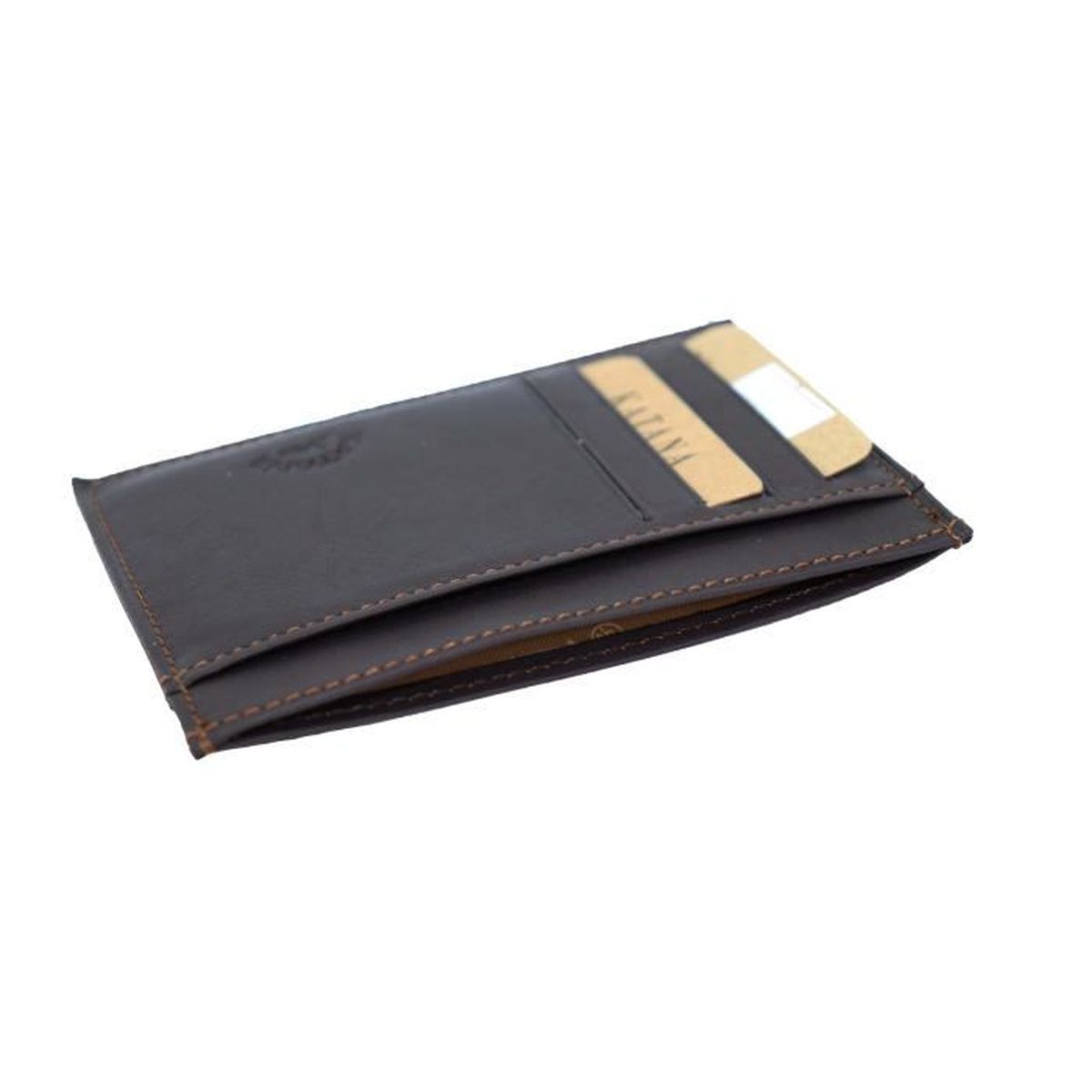 Pochette En Cuir Katana Pour Carte Grise – 15,5x11 Cm, Avec 3 Pochettes Plastique, Marron - 6