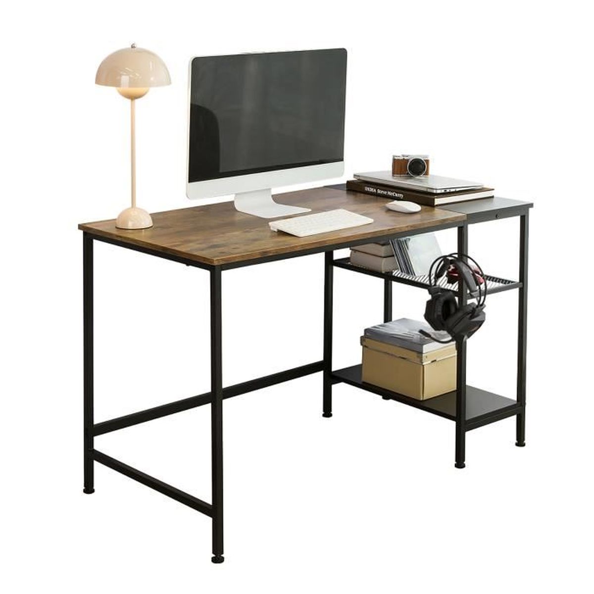 Bureau Enfant Inclinable Rose/Blanc - 100x55cm, Avec Tiroirs Et Étagère