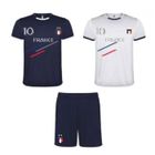 NPZ Ensemble Football Homme – Short Bleu Marine et Lot de 2 Tee-shirts France - - Bleu