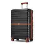 Kono Valise Grande Taille 76.5x50.5x29cm Rigide ABS+PC Valise de Voyage à roulettes Valises avec Serrure TSA, 4 Doubles Roues, Noir