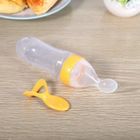 BRAND 90 ml de biberon en silicone pour bébé avec cuillère et sachet de céréales fraîches (jaune)-HEN