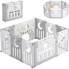 DRIPEX Parc Bébé, Barrière de Sécurité Portail Parc L, Parc Bébé en Plastique Ecologiques, Adapté aux Enfants de 0 à 6 Ans (10 Panneaux)