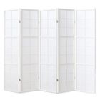 PEGANE Paravent japonais grands carreaux bois blanc et papier de riz - 5 pans - Dim : H 178,6