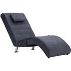 vidaXL Chaise longue de massage avec oreiller Gris Similicuir daim