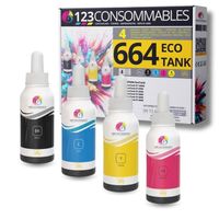 123CONSOMMABLES - 664 EcoTank - Multipack encre pour Epson 664 EcoTank ET-2500 ET-14000 ET-16500