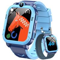 Blackview Montre Connectée Enfant avec GPS,1,83" Écran,Appel SIM, ,800mAh,Appels Vidéo 4G,SOS,Mode Classe-Blue