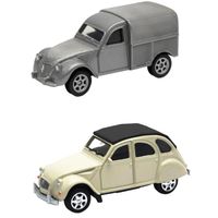 Véhicule miniature - CITROEN 2CV - WEL10 - Lot de 2 voitures miniatures 3 inches