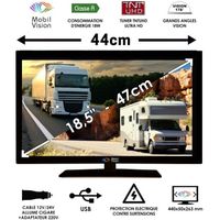 Télévision camping car camion fourgon 12V 24V 220V MOBILVISION 18,5" 47cm - TVWS19