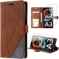 Coque + 2 Verres Trempés - Xiaomi - Redmi A3 - Cuir Synthétique - Effet Rétro - Souple