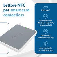 Lecteur RFID et NFC pour carte d'identité électronique CIE 3.0 - Internavigare - USB Type C