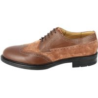 Chaussure Derby Homme - Cuir lisse et daim Cognac - Forme élancée - Doublure en cuir de vachette - Marron