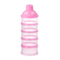Boîte doseuse de lait SURENHAP - portable et empilable - 5 compartiments - sans BPA - Rose