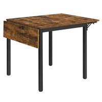 Table à manger pliable - VASAGLE - KDT077B01 - Rectangulaire - Marron rustique - 120 x 78 x 76,2 cm