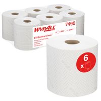 Essuyeurs WYPALL* L10 - Bobine à dévidage central Roll Control - Blanc - Colis de 6 Bobines