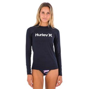 COMBINAISON DE SURF Hurley - HR1048D - OAO Solid Mock Neck Ls Rashguard T-Shirt de Protection Rash Guard Femme