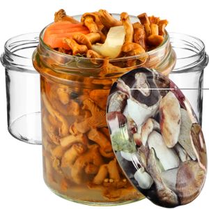Lot De 50 Pots En Verre De 350ml Avec Couvercles à Visser 82mm - Idéaux Pour Confitures, Miel, Conserves Et Déco - 7