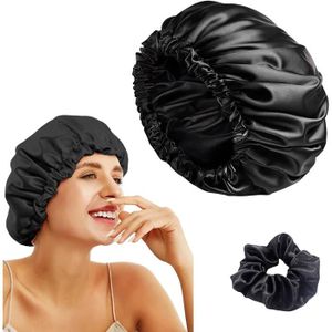 Bonnet en satin pour femme noire - bonnet en soie pour cheveux bouclés -  bonnet en satin pour dormir - écharpe doublée de sat[589] - Cdiscount Au  quotidien