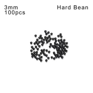 OUTILLAGE PÊCHE Outillage pêche,Perles de pêche noires rondes souples et dures de , lot de 100 pièces, bouchon spatial, leurres de - Hard Bean-3mm