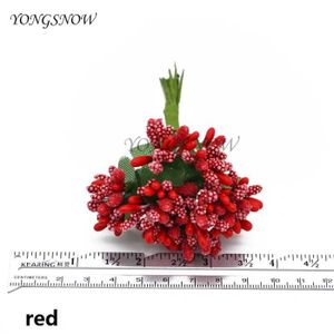 FLEUR ARTIFICIELLE rouge - Fleurs artificielles de mûrier, 24 pièces-lot, étamine-pistolet DIY pour têtes de fleurs, décoration